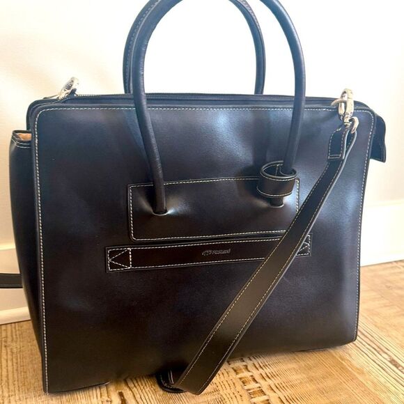 Mcklein Lake Forest Ladies Leather Laptop Brief Case Removable - Black bag - Picture 15 of 15